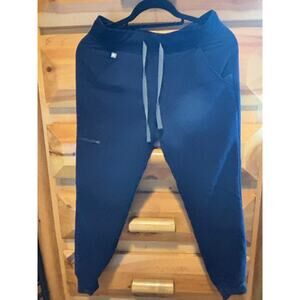 Figs Technical Collection Scrub Pants XS Navy Blue w/ Drawstring & Cargo Pocket